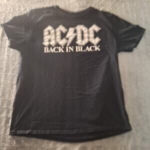 AC/DC T-Shirt Men's XL Black Graphic Back In Black Short Sleeve Tee Rock Band